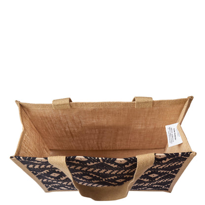 Wholesale Eco Jute with Jacquard fabric Shoulder Tote Bag for Daily use