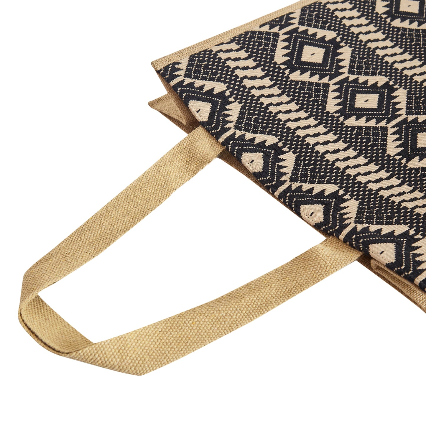 Wholesale Eco Jute with Jacquard fabric Shoulder Tote Bag for Daily use