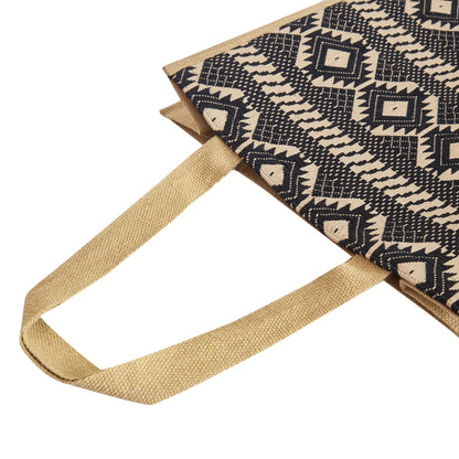 Wholesale Eco Jute with Jacquard fabric Shoulder Tote Bag for Daily use