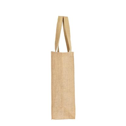 Wholesale Natural JuteTote Bag with Purple Jacquard Fabric for daily use