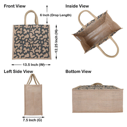 Printed Burlap Jute Tote Bags Combo Pack for Gifting & Shopping – Wholesale Supply
