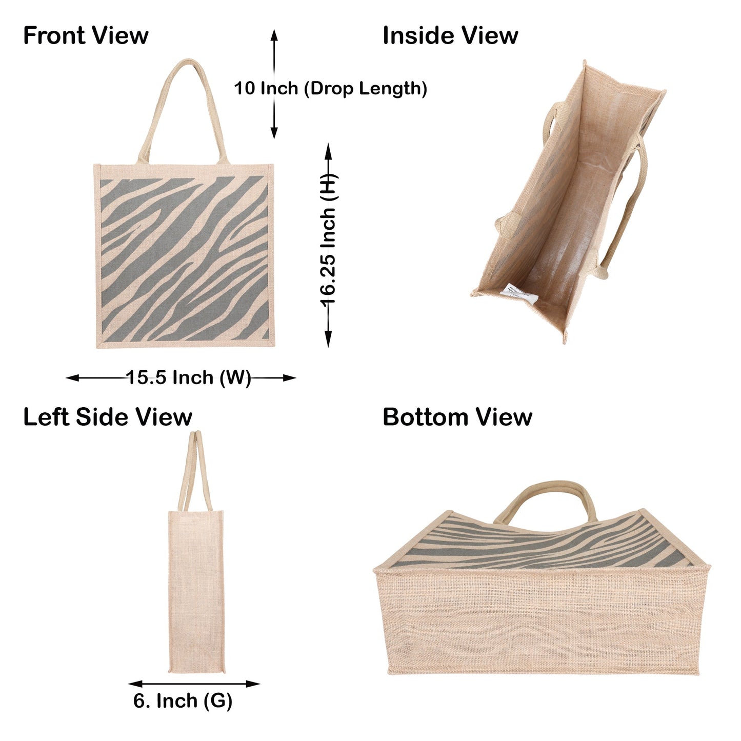 Printed Burlap Jute Tote Bags Combo Pack for Gifting & Shopping – Wholesale Supply