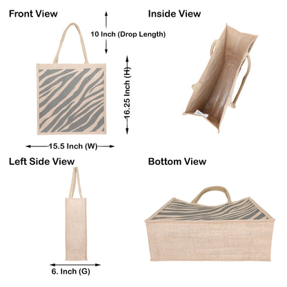Printed Burlap Jute Tote Bags Combo Pack for Gifting & Shopping – Wholesale Supply