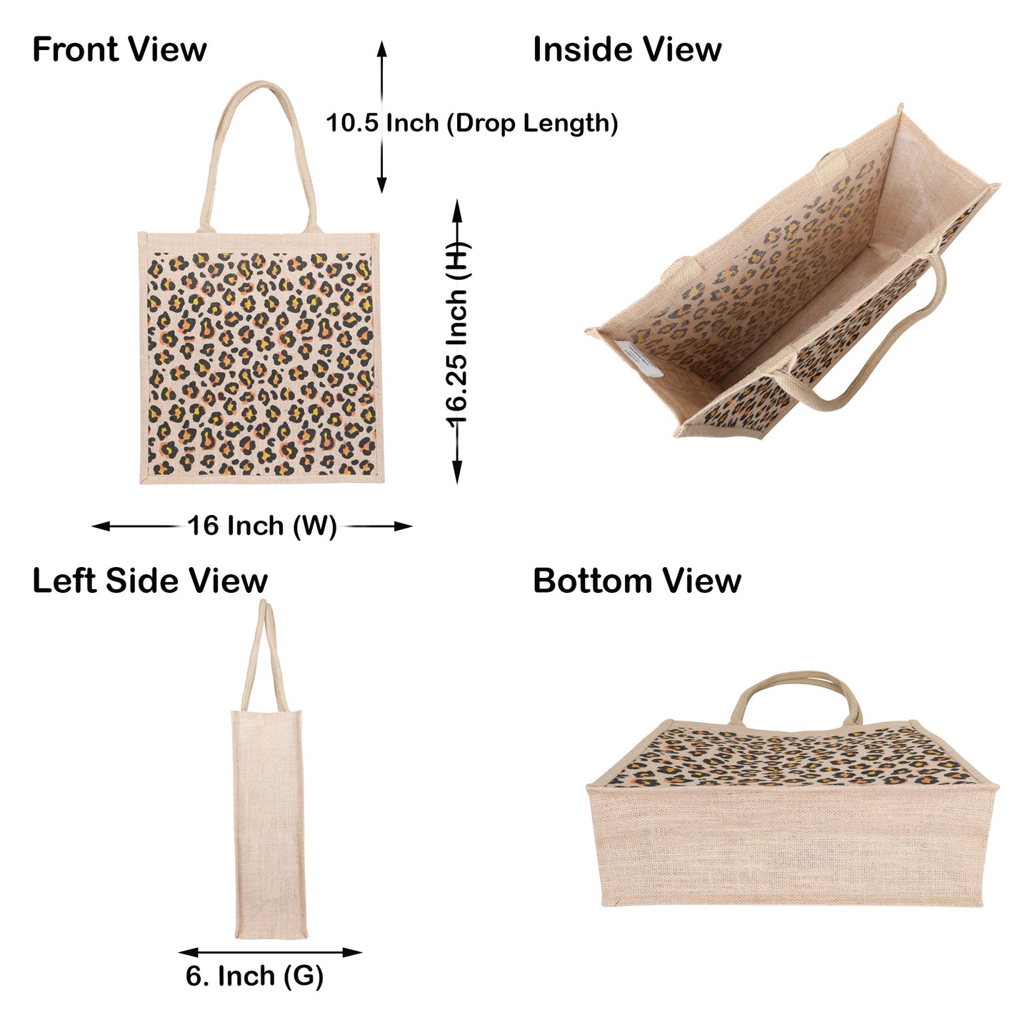 Cheetah Print Natural Jute Tote Bags for Sustainable Shopping – Wholesale Supply