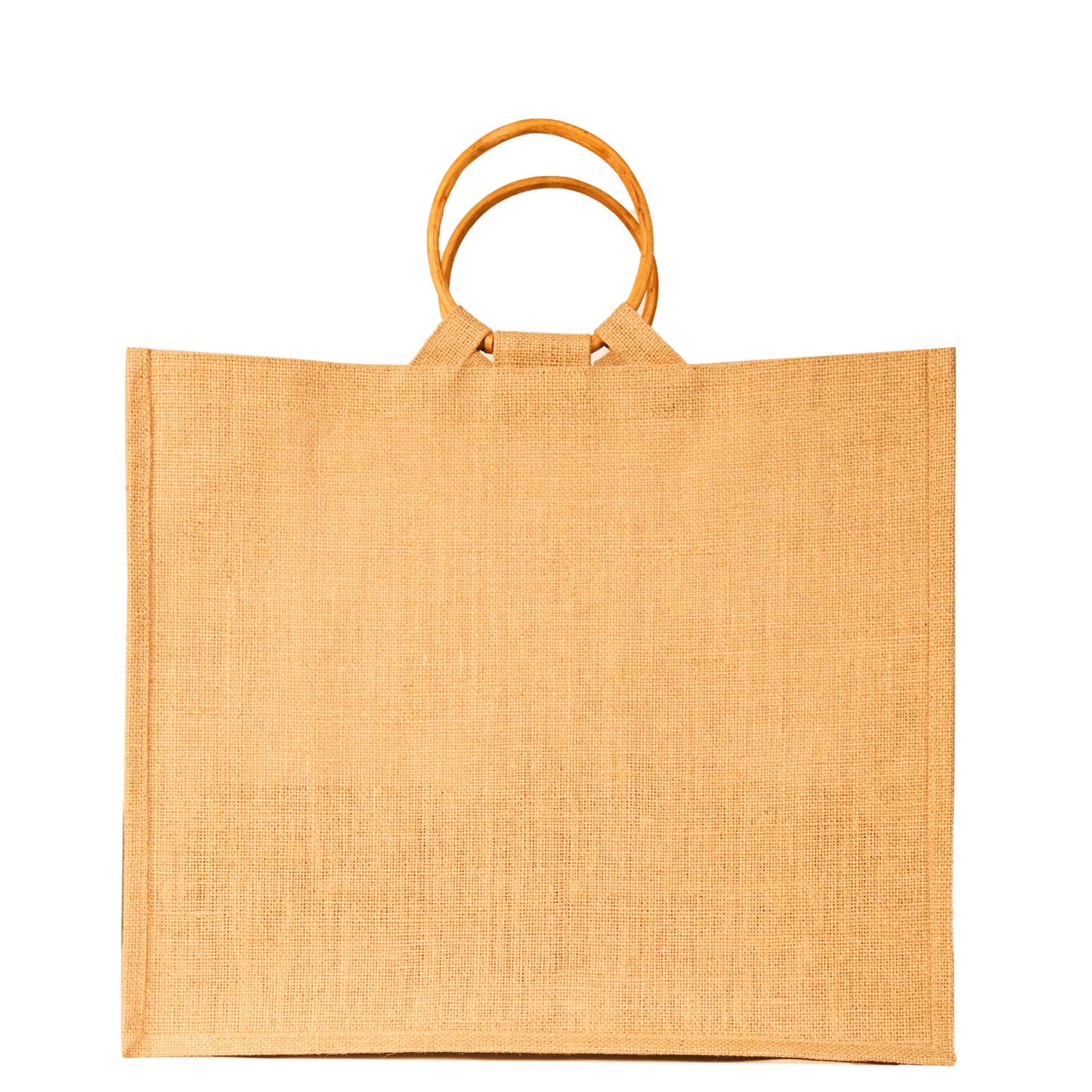 Reusable Jute Tote Bags with Cane Handles – Wholesale Durable Totes for Shopping, Groceries (Set of 8)