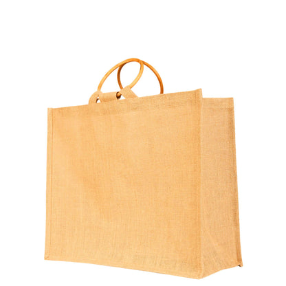 Reusable Jute Tote Bags with Cane Handles – Wholesale Durable Totes for Shopping, Groceries (Set of 8)