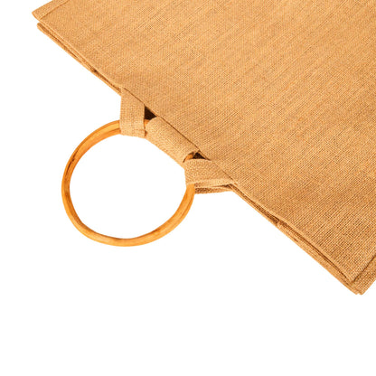 Reusable Jute Tote Bags with Cane Handles – Wholesale Durable Totes for Shopping, Groceries (Set of 8)