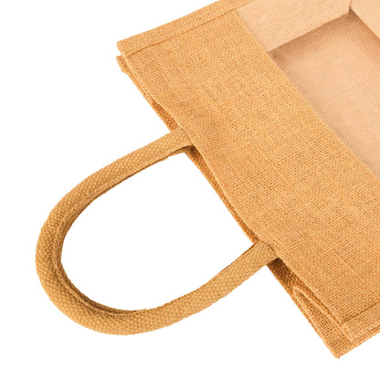 Wholesale Jute Tote Bags with PVC – Gifts for Events, Weddings, New Year, Christmas, Promotional (Set of 12)