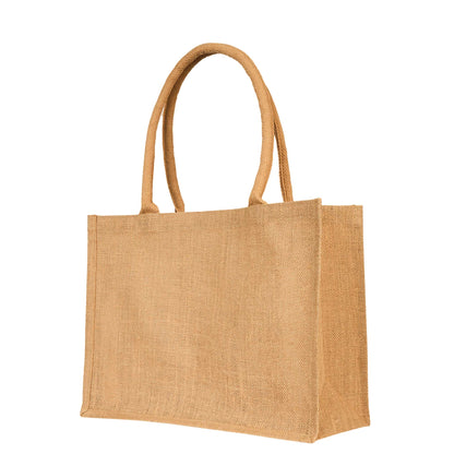 Wholesale Reusable Jute Tote Bags – Burlap Gift Totes for Women, Grocery Shopping, Weddings, Parties & Beach (Set of 8)