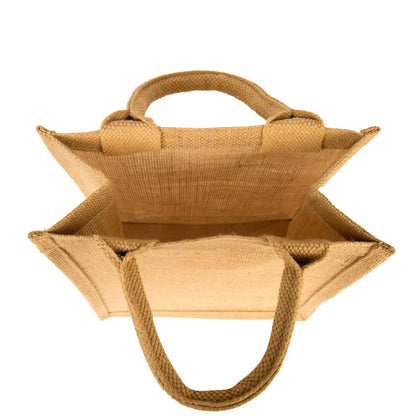 Jute Tote Bags with Tube Handles – Reusable Wholesale Blank Burlap Gift Bags for Shopping, Weddings & Beach Trips (Packs of 8)