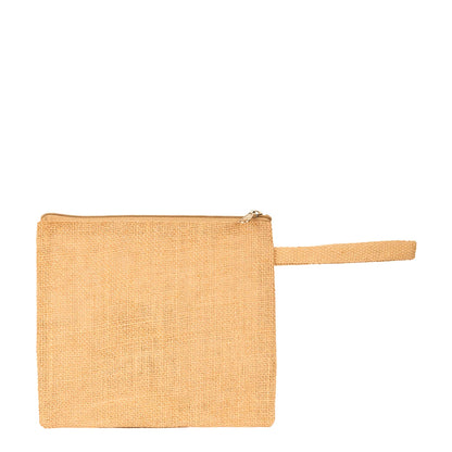 Wholesale Jute Small Travel Pouch Zipper DIY Craft Pouches Pencil Case for Makeup Cosmetic Toiletry Stationary Storage (Set of 8)