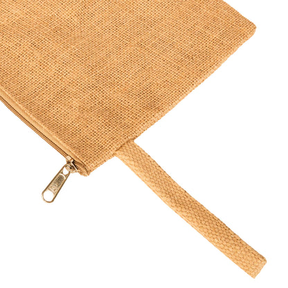 Wholesale Jute Small Travel Pouch Zipper DIY Craft Pouches Pencil Case for Makeup Cosmetic Toiletry Stationary Storage (Set of 8)