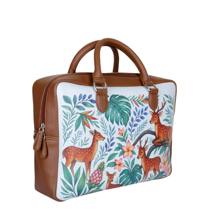 Vegan Leather Wholesale Crossbody Bag for Women with Top Handle – Deers Hand Printed, Tote & Business Handbag – Work, Travel & Daily Use