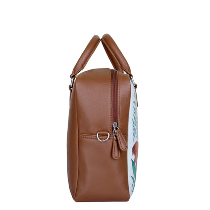 Vegan Leather Wholesale Crossbody Bag for Women with Top Handle – Deers Hand Printed, Tote & Business Handbag – Work, Travel & Daily Use