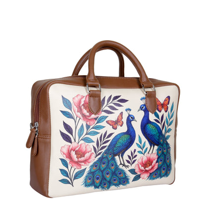 Leather Crossbody Bag for Women with Top Handle – Versatile Printed Vegan Shoulder, Tote & Business Handbag – Work, Travel & Daily Use