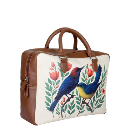 Wholesale Vegan Leather Crossbody Bag for Women with Top Handle – Peacock Hand Printed Shoulder, Tote & Business Handbag – Work, Travel & Daily Use