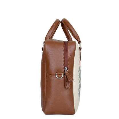 Wholesale Vegan Leather Crossbody Bag for Women with Top Handle – Peacock Hand Printed Shoulder, Tote & Business Handbag – Work, Travel & Daily Use