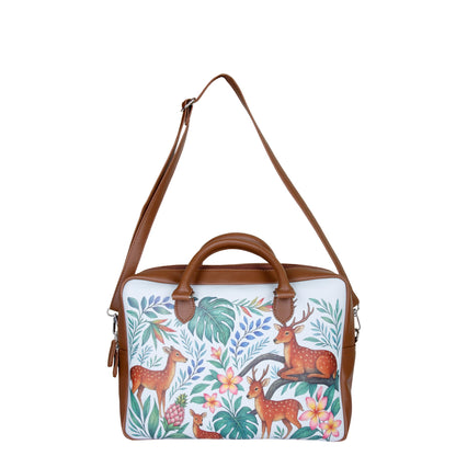 Vegan Leather Wholesale Crossbody Bag for Women with Top Handle – Deers Hand Printed, Tote & Business Handbag – Work, Travel & Daily Use