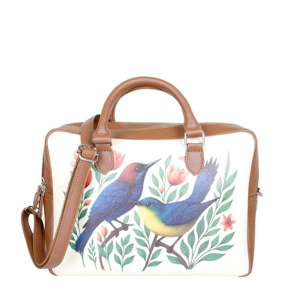 Wholesale Vegan Leather Crossbody Bag for Women with Top Handle – Peacock Hand Printed Shoulder, Tote & Business Handbag – Work, Travel & Daily Use