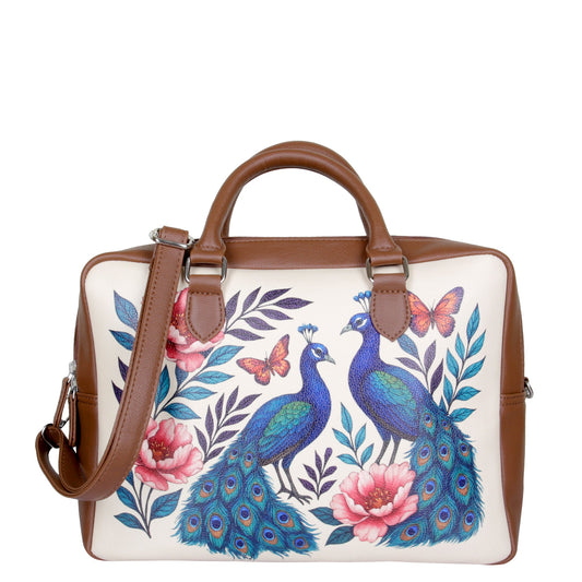 Leather Crossbody Bag for Women with Top Handle – Versatile Printed Vegan Shoulder, Tote & Business Handbag – Work, Travel & Daily Use