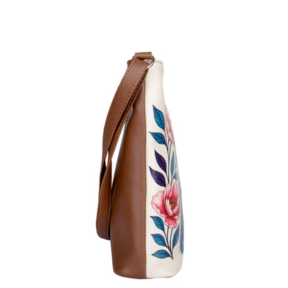 Peacock Hand Printed Vegan Leather Crossbody Bag – Adjustable Sling & Over the Shoulder Wholesale Bag for Women – Stylish Handbag & Travel Purse
