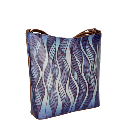 Abstract Hand Printed Vegan Leather Crossbody Bag – Wholesale Stylish Sling & Shoulder Purse for Women