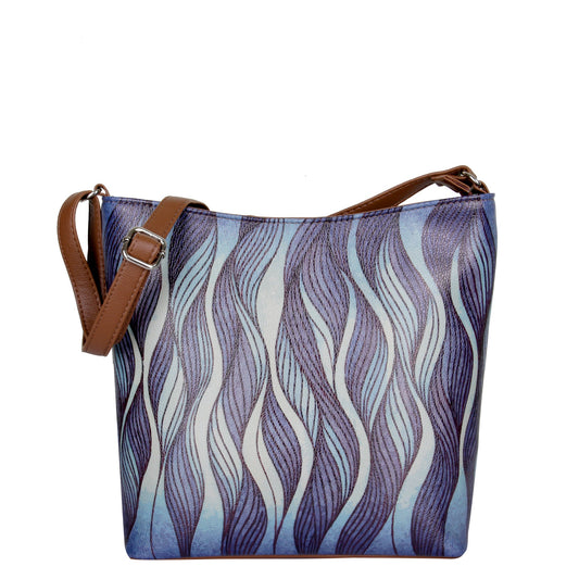 Abstract Hand Printed Vegan Leather Crossbody Bag – Wholesale Stylish Sling & Shoulder Purse for Women
