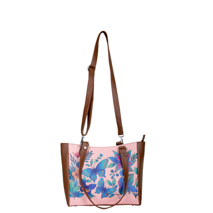 Botanical Hand Printed Wholesale Vegan Leather Shoulder Tote Bag– Handbag, Top Handle Purse for Women – Ideal for Office, Travel & Everyday Use