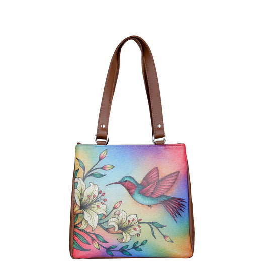Women’s Wholesale Hand Printed Vegan Leather Tote Shoulder Bag – Multi‑Compartment Handbag for Work, Travel & Daily Use