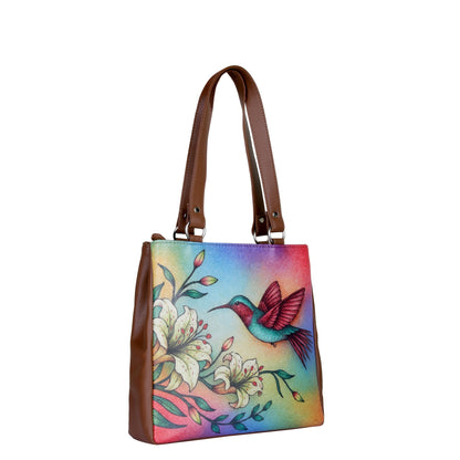 Women’s Wholesale Hand Printed Vegan Leather Tote Shoulder Bag – Multi‑Compartment Handbag for Work, Travel & Daily Use