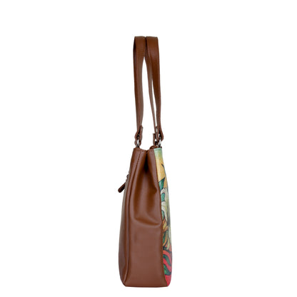 Women’s Wholesale Hand Printed Vegan Leather Tote Shoulder Bag – Multi‑Compartment Handbag for Work, Travel & Daily Use