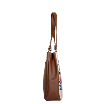 Hand Printed Peacock Vegan Leather Tote Shoulder Bag – Women’s Wholesale Multi‑Compartment Handbag for Work, Travel & Daily Use