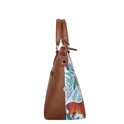 Women’s Deer Vegan Leather 3‑in‑1 Hand Printed Wholesale Convertible Shoulder Bag – Stylish Top Handle Crossbody Purse – Everyday Use