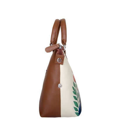 Women’s Birds Vegan Leather 3‑in‑1 Hand Printed Wholesale Convertible Shoulder Bag – Stylish Top Handle Crossbody Purse