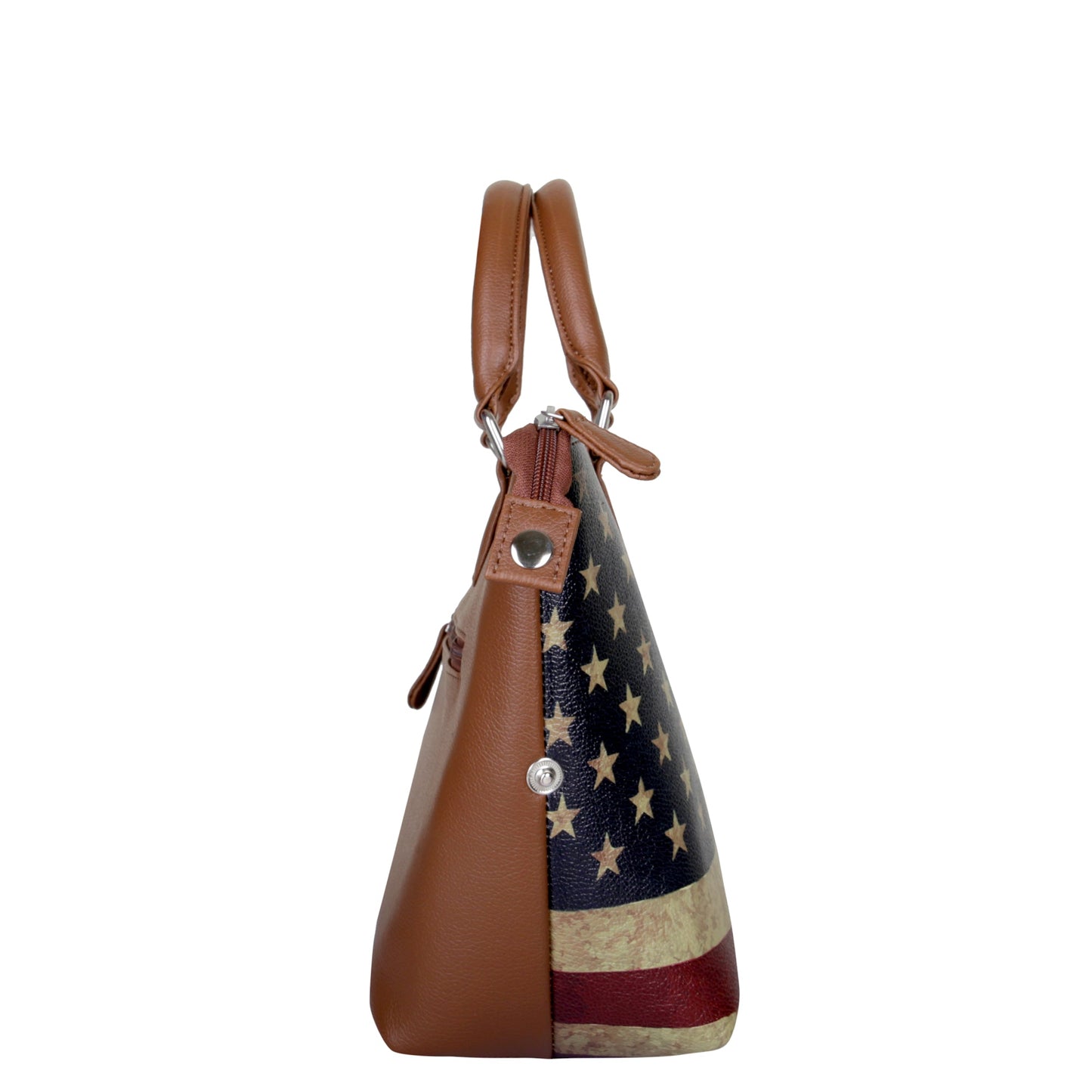 Women’s USA Flag Vegan Leather 3‑in‑1 Hand Printed Wholesale Convertible Shoulder Bag – Stylish Top Handle Crossbody Purse