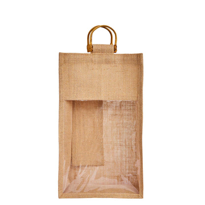 Wholesale Burlap Wine Gift Bags with PVC – Reusable for Events & Special Occasions (Pack of 12)