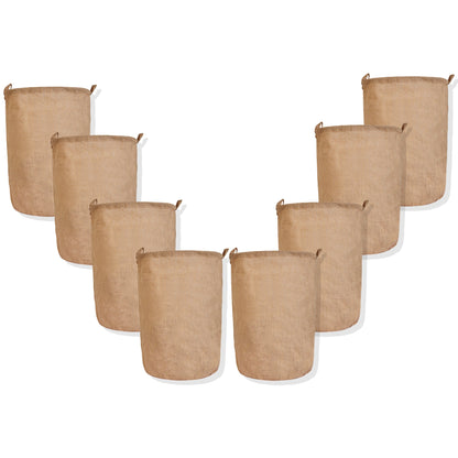 Wholesale Ecofriendly Burlap Reusable Jute Laundry Basket (Packs of 8)