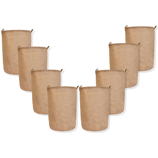 Wholesale Ecofriendly Burlap Reusable Jute Laundry Basket (Packs of 8)