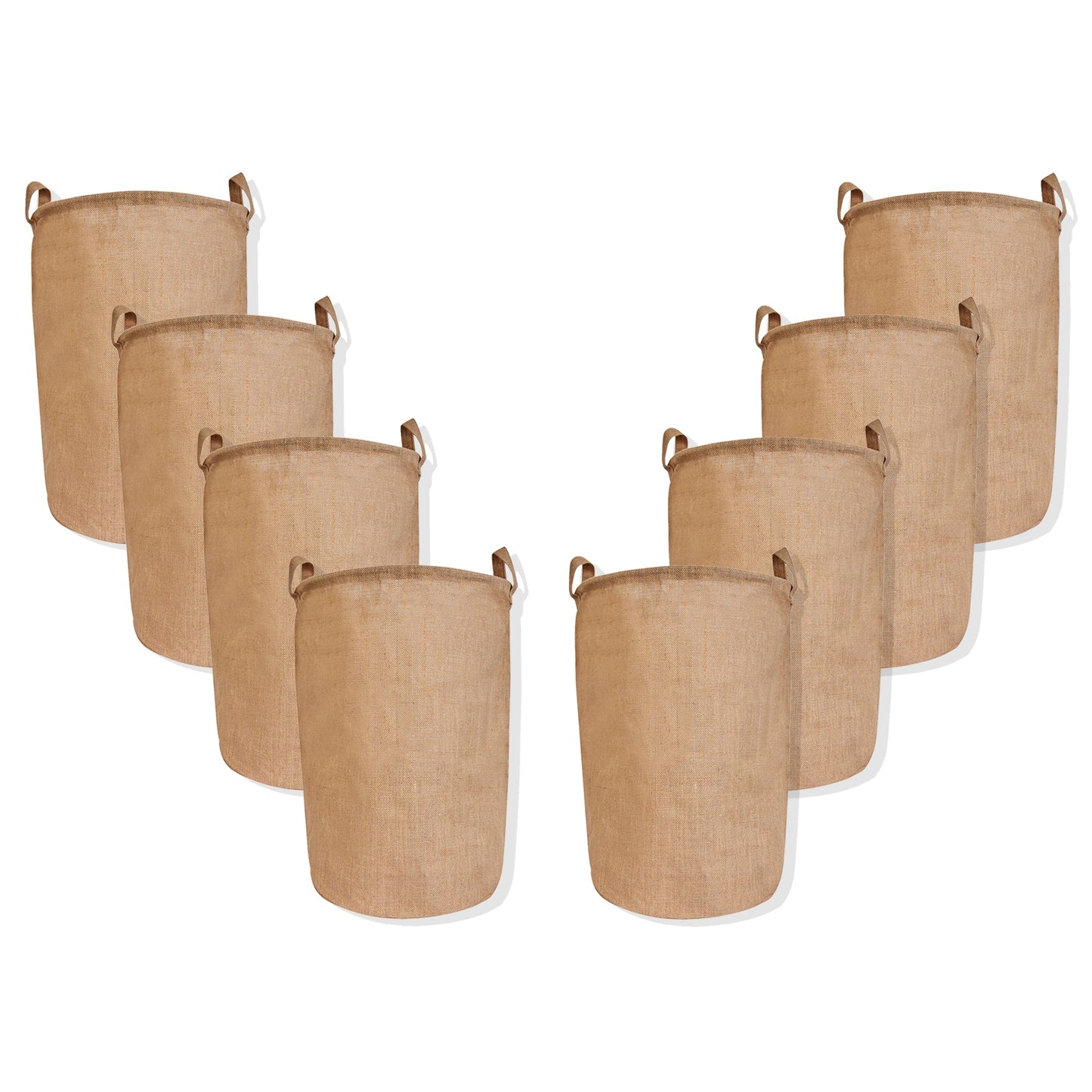 Wholesale Ecofriendly Natural Burlap Jute Laundry Bags  (Packs of 8)