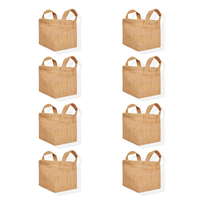 Wholesale Natural Burlap Rectangular Freestanding Jute Basket (Packs of 8)