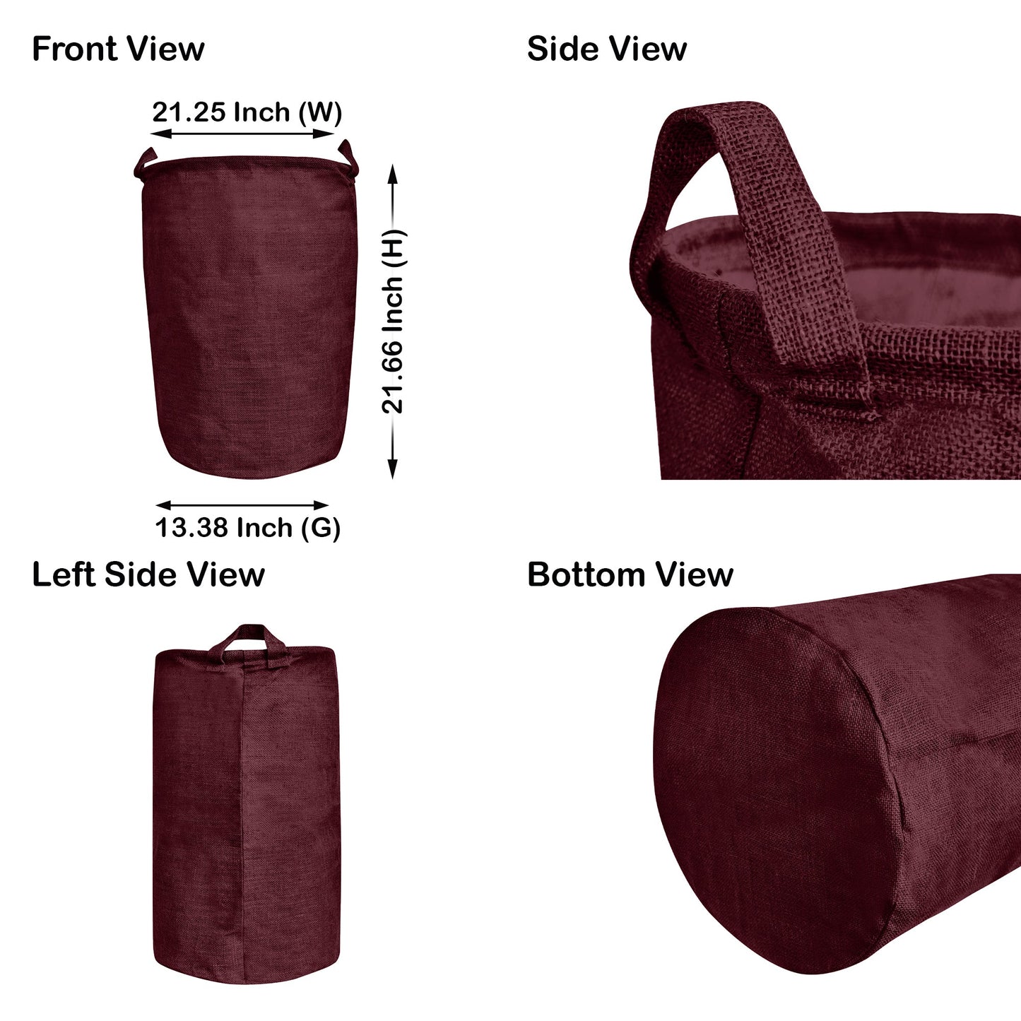 Jute Coloured Laundry Storage Baskets with Handles for Home Use(Set of 4)
