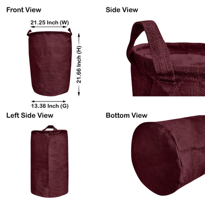Jute Coloured Laundry Storage Baskets with Handles for Home Use(Set of 4)