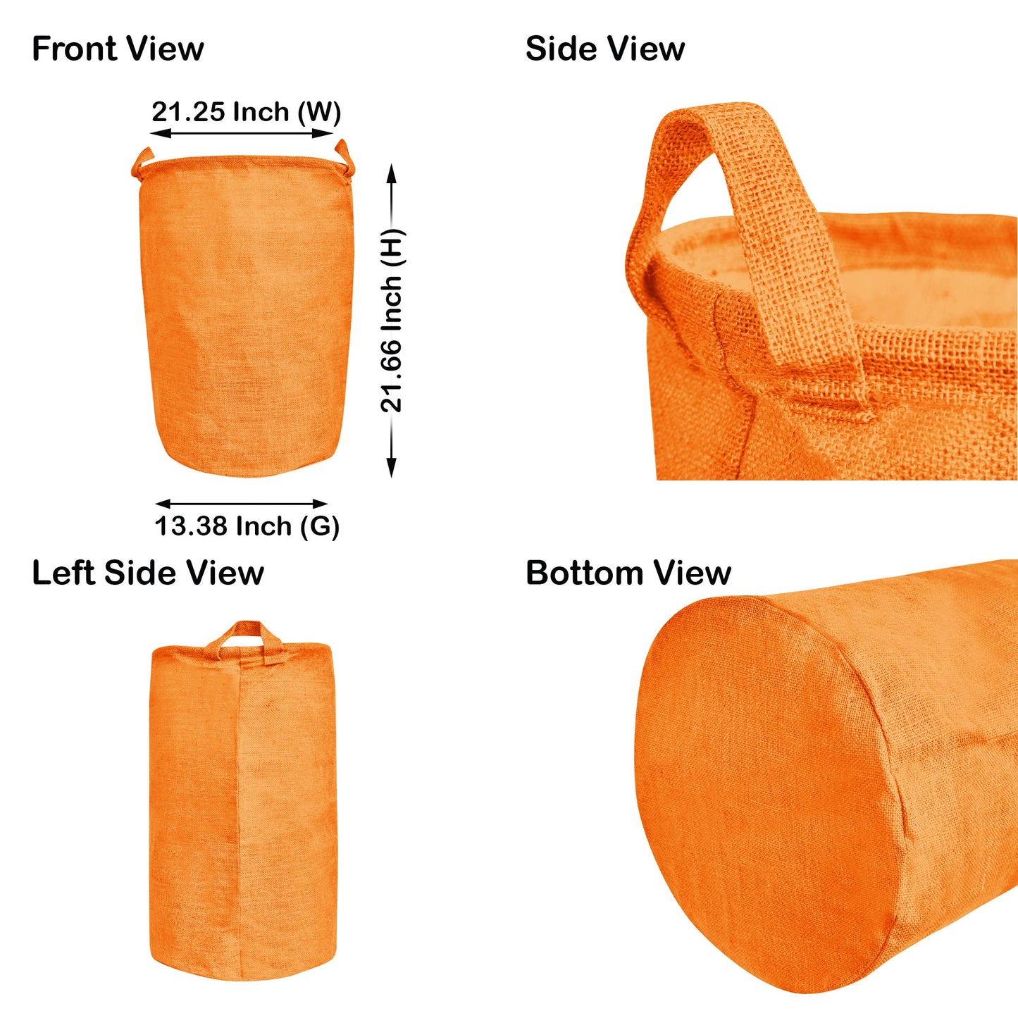 Jute Coloured Laundry Storage Baskets with Handles for Home Use(Set of 4)