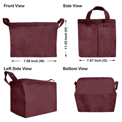 Wholesale Coloured Burlap  Reusable Jute Storage Basket  (Packs of 4)