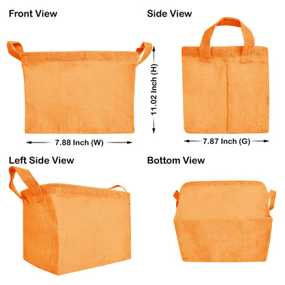 Wholesale Coloured Burlap  Reusable Jute Storage Basket  (Packs of 4)