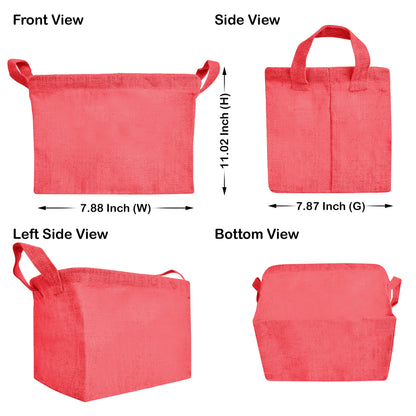 Wholesale Coloured Burlap  Reusable Jute Storage Basket  (Packs of 4)