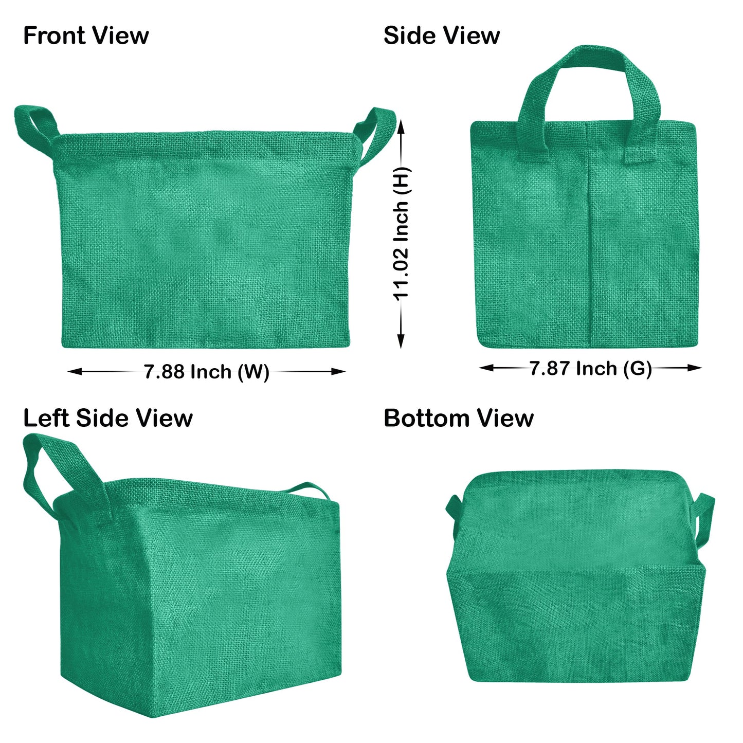 Wholesale Coloured Burlap  Reusable Jute Storage Basket  (Packs of 4)