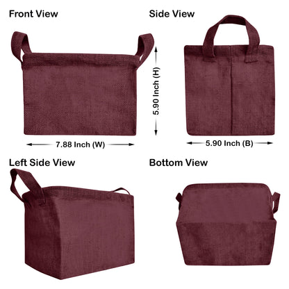 Wholesale Coloured Burlap Reusable Jute Laundry Basket  (Packs of 4)