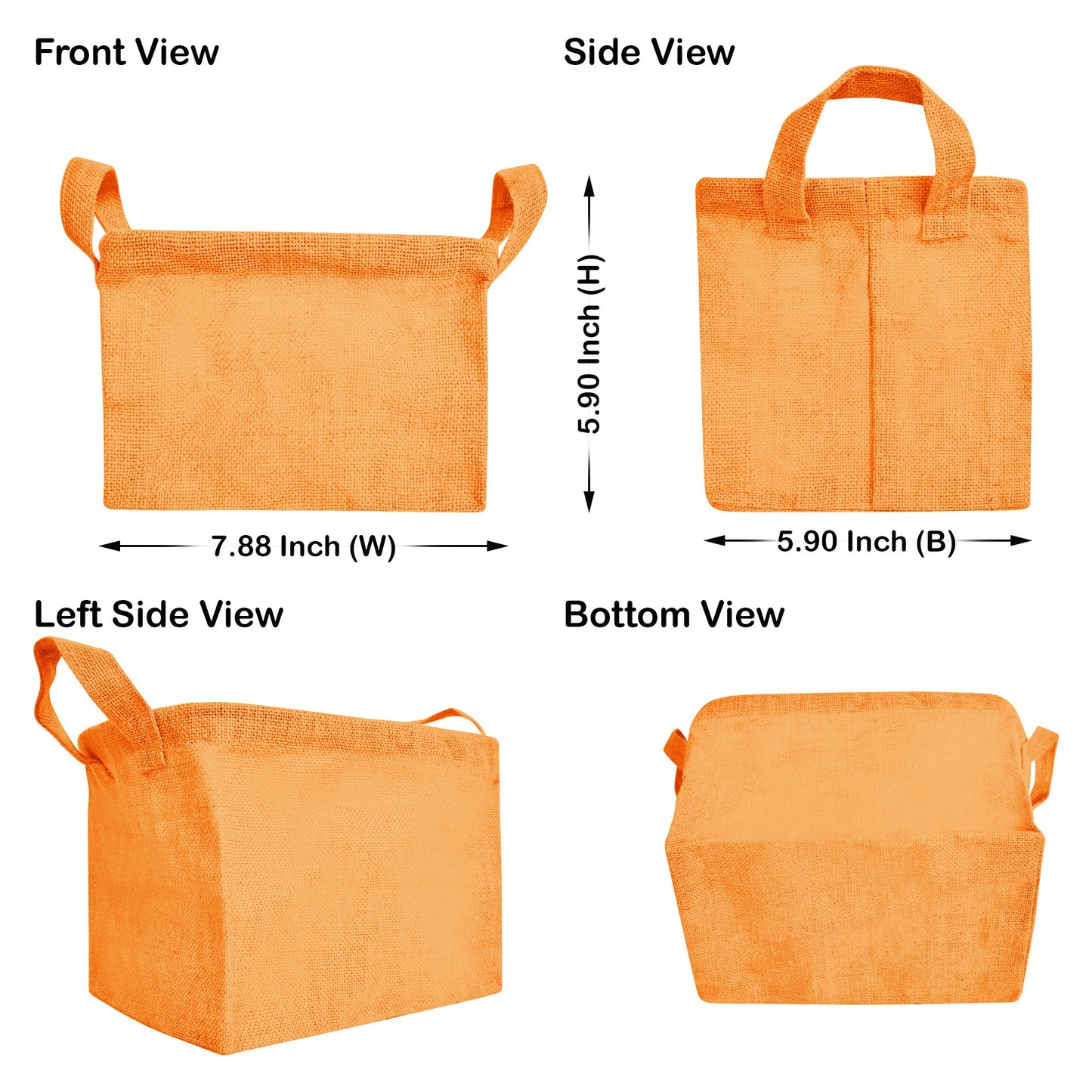 Wholesale Coloured Burlap Reusable Jute Laundry Basket  (Packs of 4)
