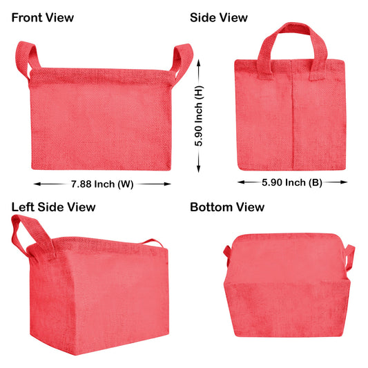 Wholesale Coloured Burlap Reusable Jute Laundry Basket  (Packs of 4)
